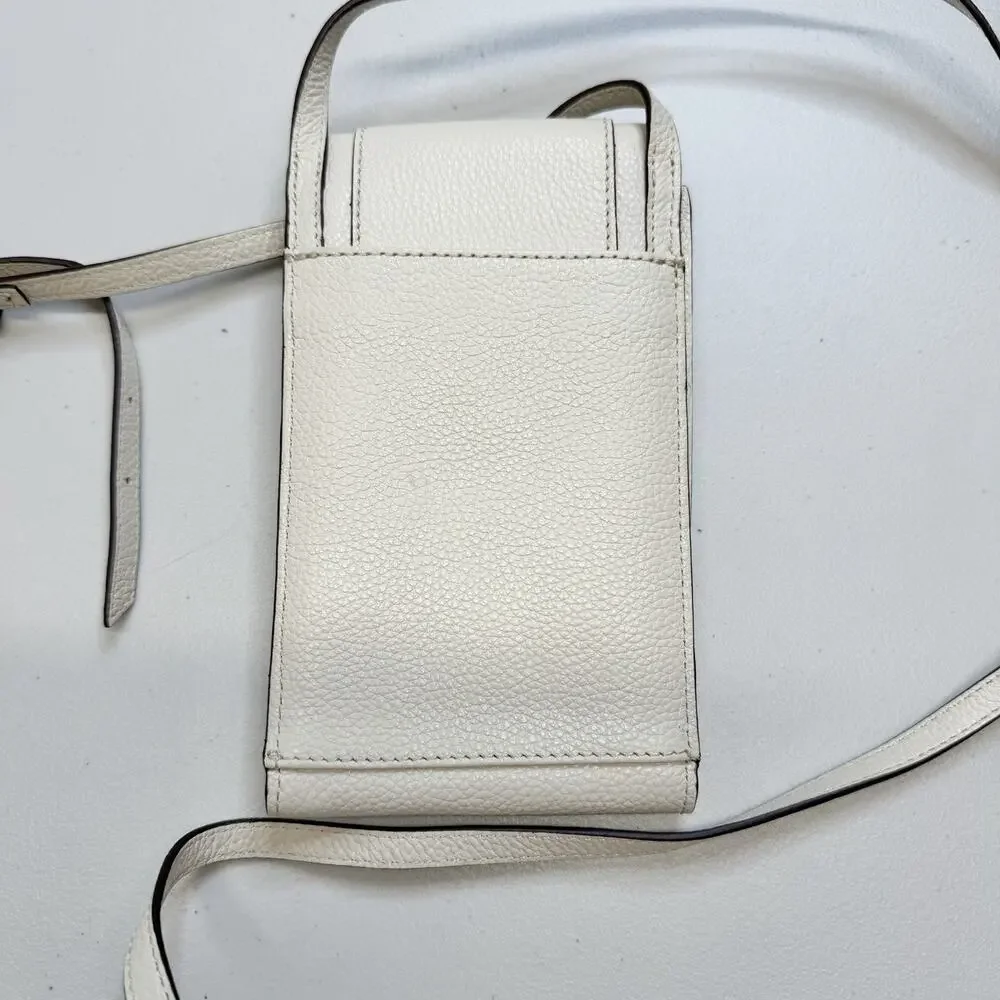 Brighton Interlok Phone Organizer Celtic Silver Hardware Cream Woven Leather